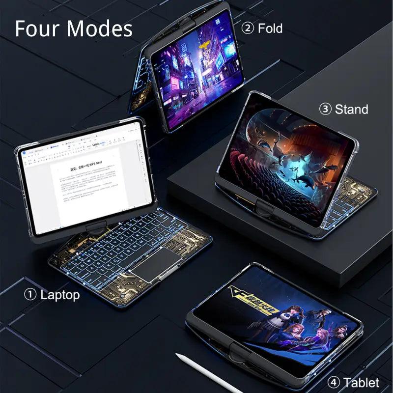 Star Transparent 360° Rotating iPad Magic Keyboard - Risenty Store