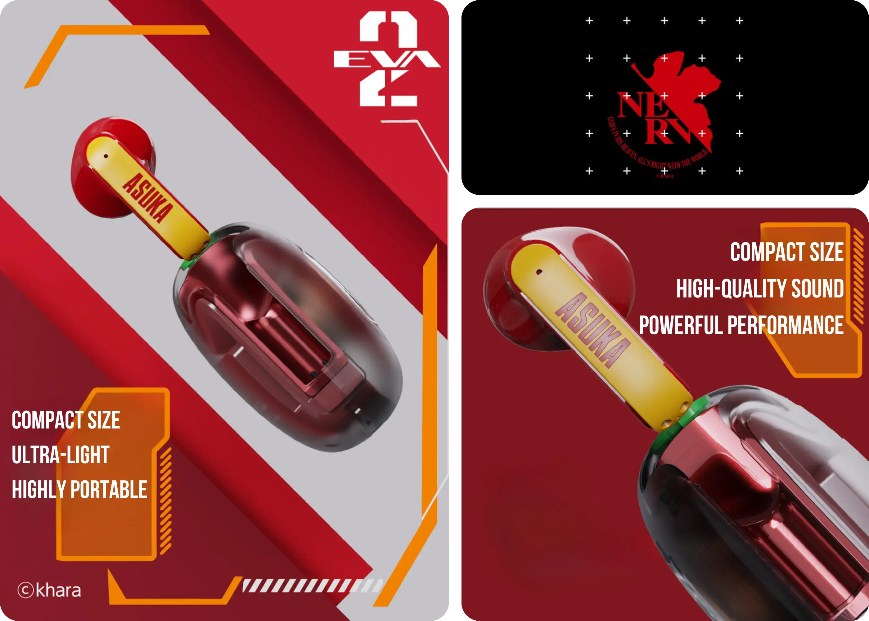 Compact Asuka EVA-02 earbuds delivering rich high-quality sound