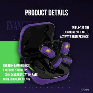 STUMPE x Evangelion EVA-01 Earhook Sports Earphones product gallery view 3