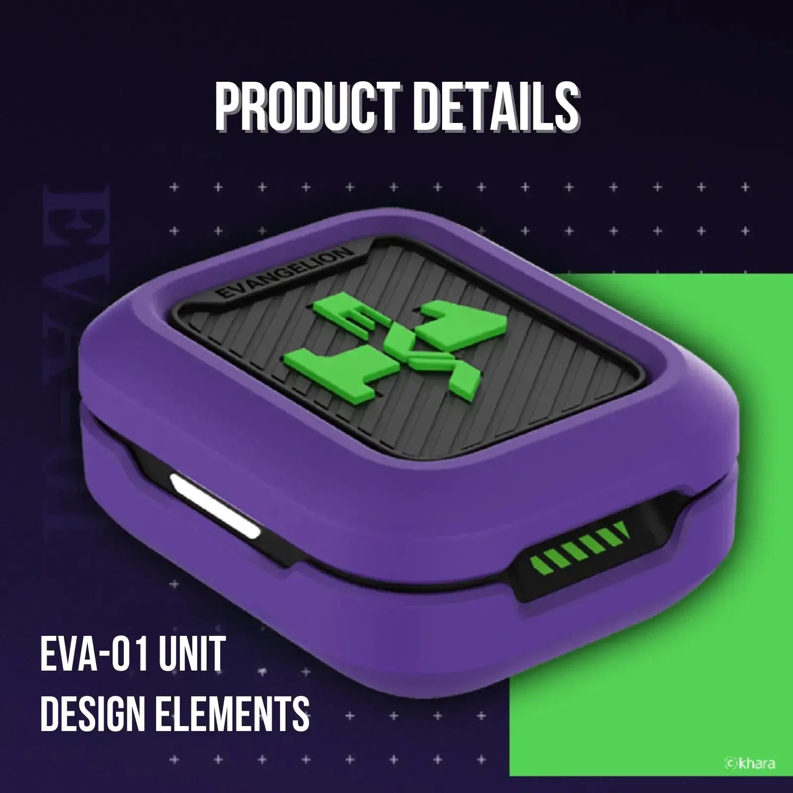 STUMPE x Evangelion EVA-01 Earhook Sports Earphones product gallery view 4