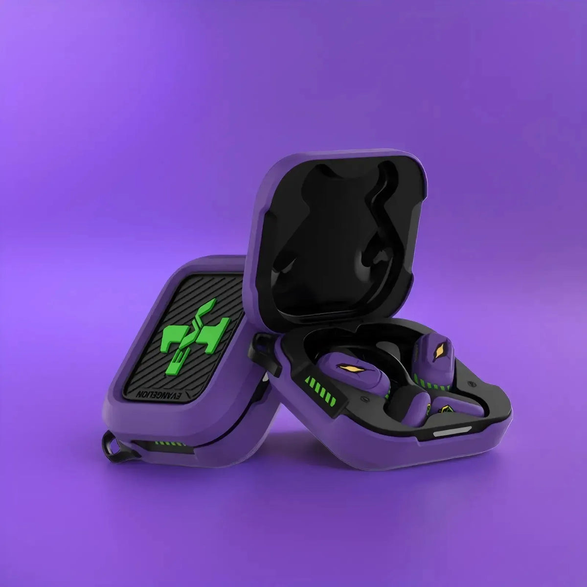 STUMPE x Evangelion EVA-01 Earhook Sports Earphones product variant view 1