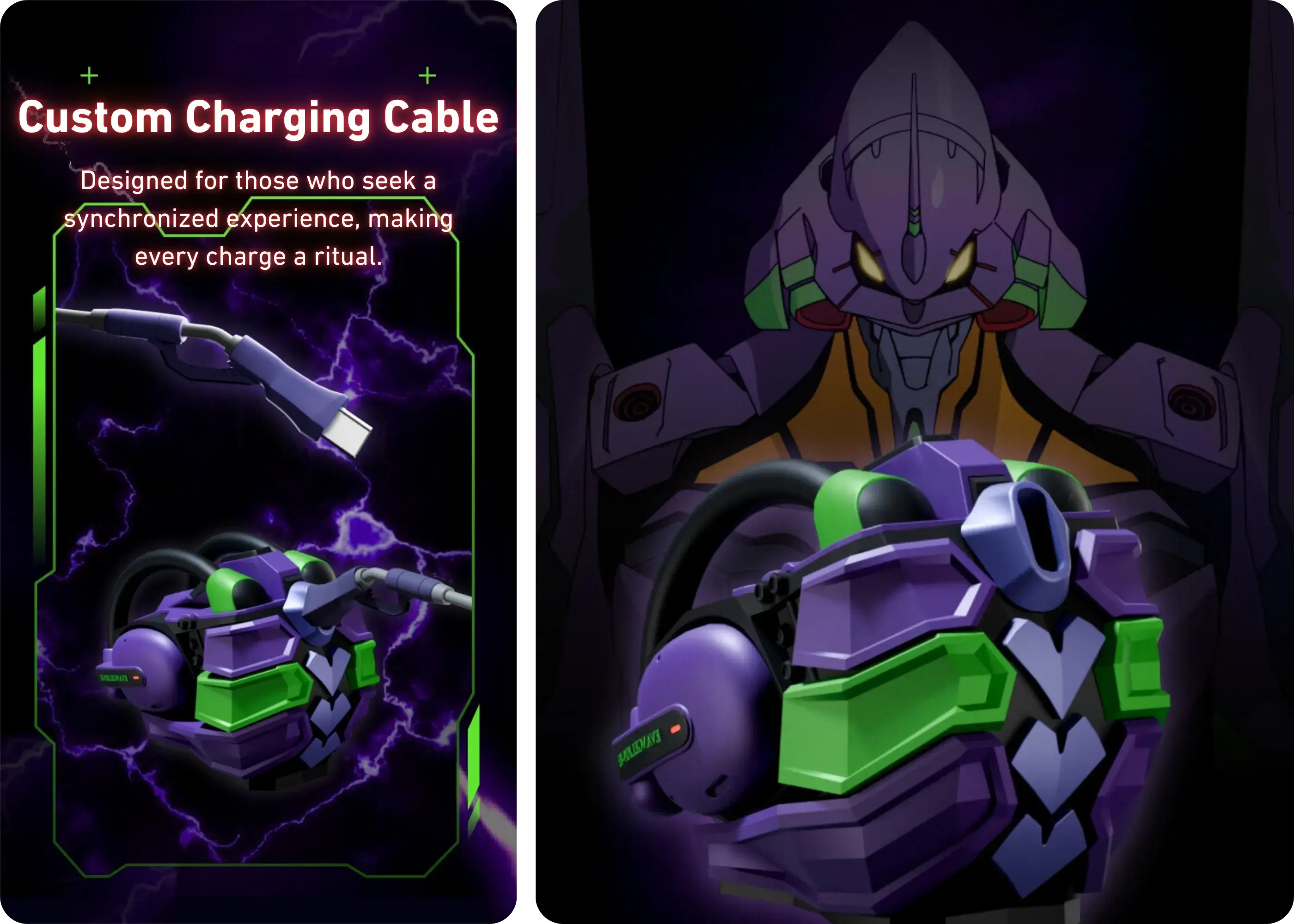 STUMPE x Evangelion EVA-01 Open Ear ANC Earphones - Long-Lasting Battery Life for All-Day Play