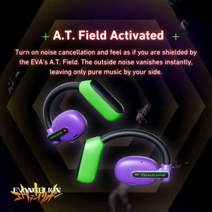 STUMPE x Evangelion EVA-01 Open Ear ANC Earphones product gallery view 3