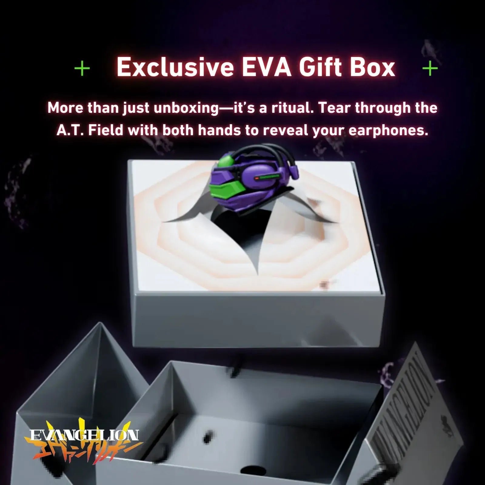 STUMPE x Evangelion EVA-01 Open Ear ANC Earphones product gallery view 6