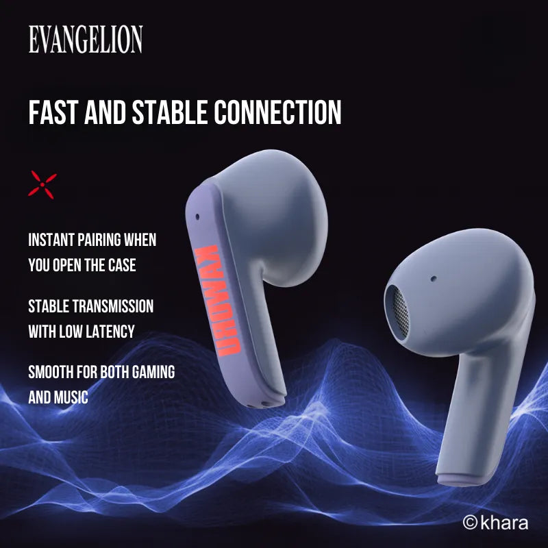 سماعات STUMPE x Evangelion Mark.06 مع اقتران سريع عبر Bluetooth 5.3 وصوت يحد من زمن الاستجابة