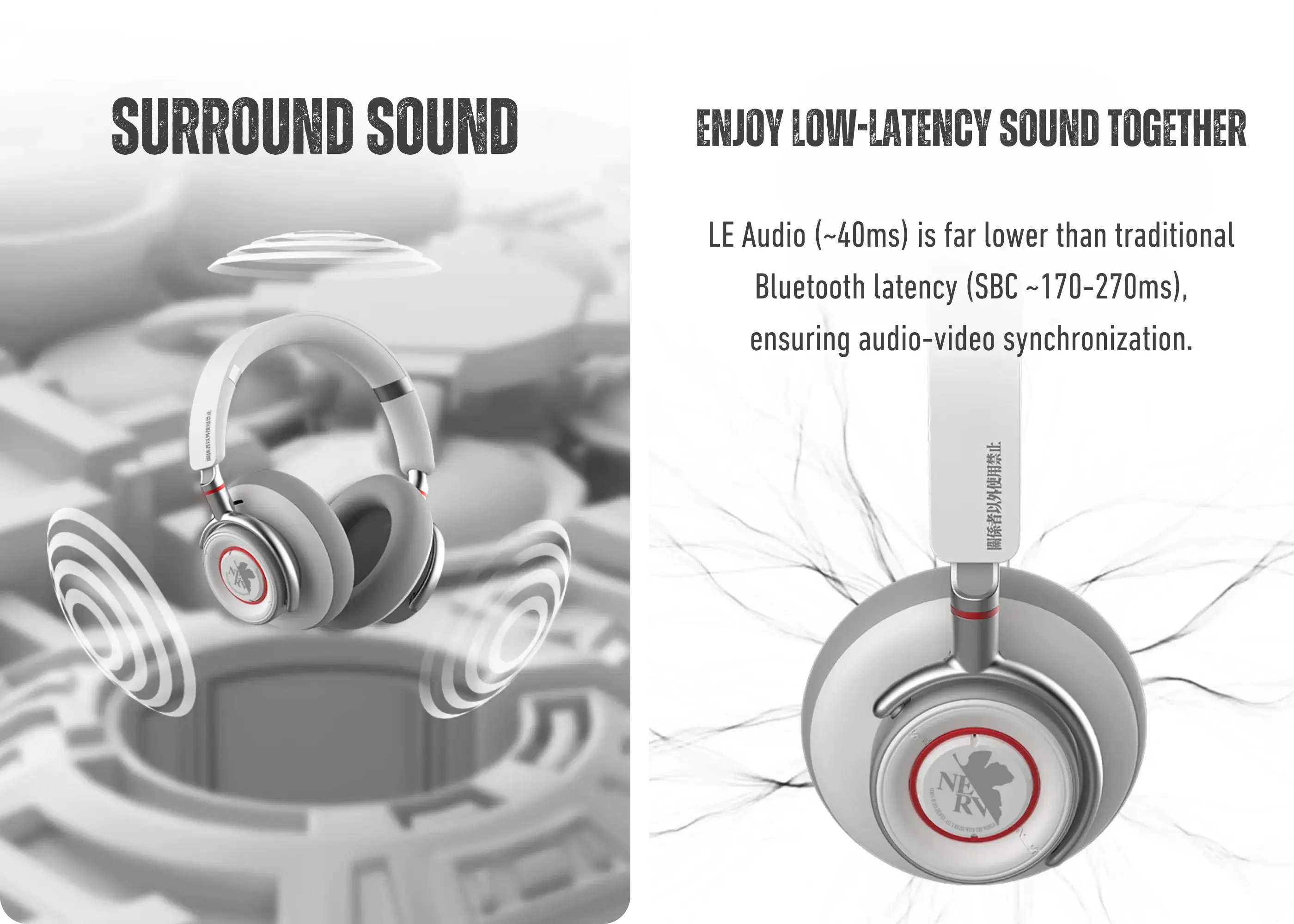 STUMPE x Evangelion Active Noise Reduction Over-Ear Headphones — Immerse Yourself with 360° Surround Sound