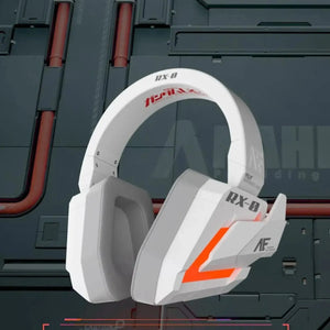 Gundam Unicorn RX-0 white over-ear headset with red armor accents