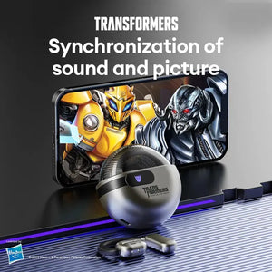 Transformers black earphones featuring 360-degree stereo sound