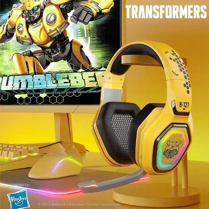 Transformers Bumblebee yellow over-ear gaming headset