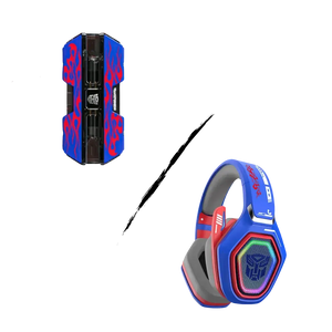 Transformers Immersive Gaming Bundle with licensed over-ear headset and Bumblebee gaming earphones