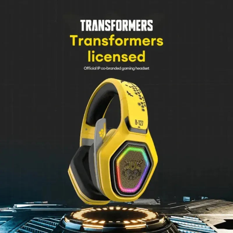 Transformers licensed over-ear gaming headsets in Optimus Prime, Megatron and Bumblebee colors