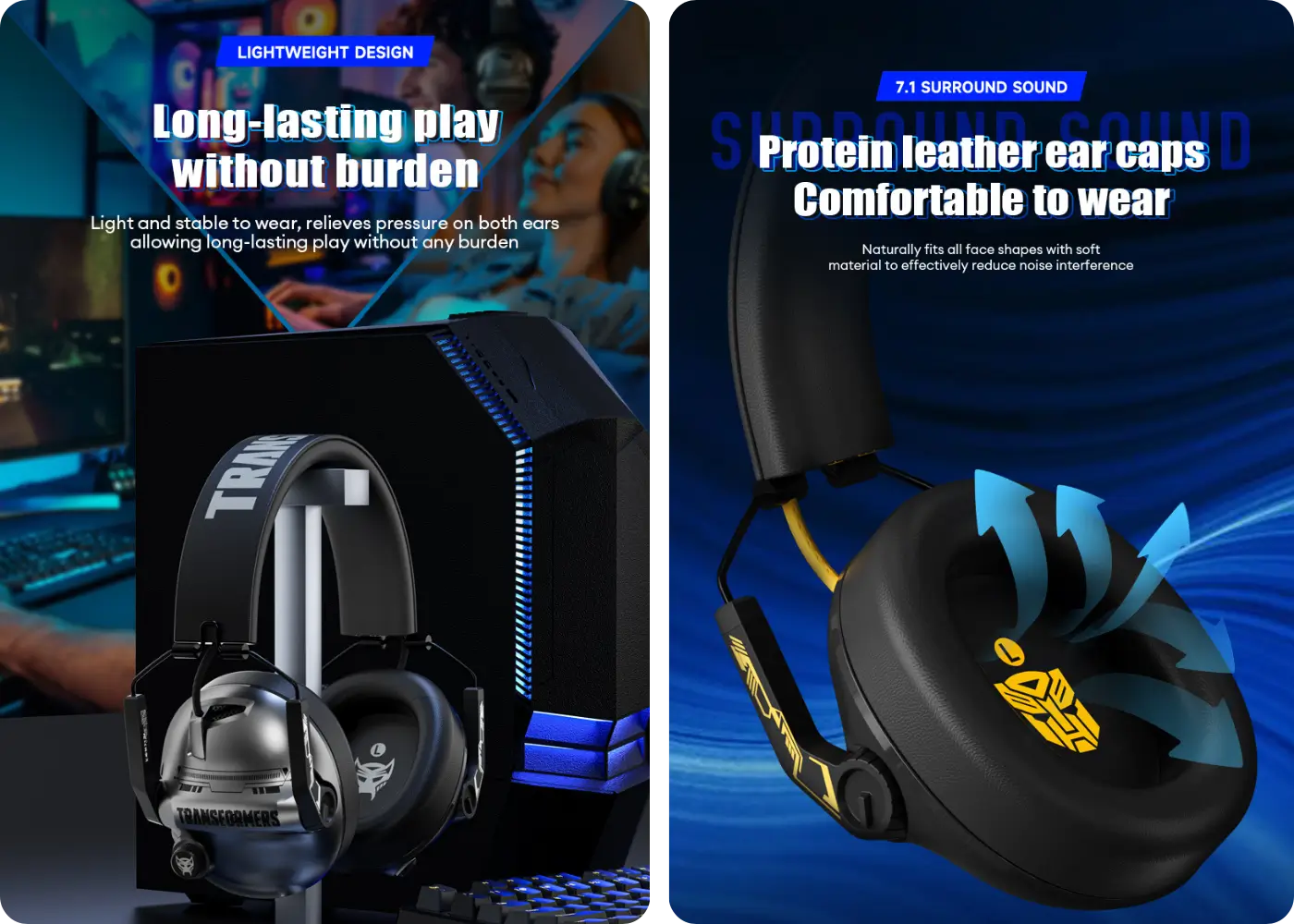 Transformers TF-G03 HiFi Sound Gaming Headset - Comfortable Fit for All-Day Gaming Sessions