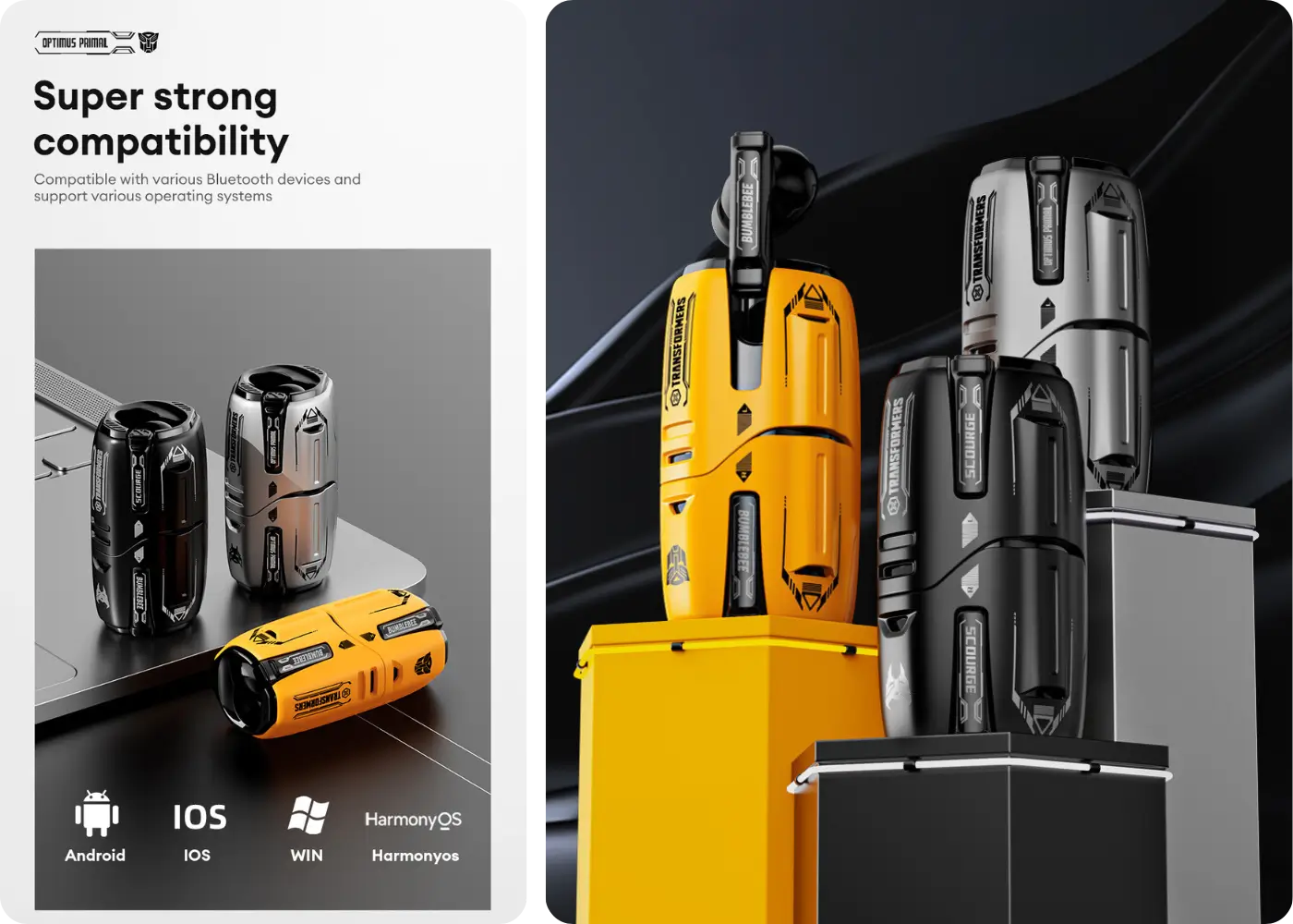 Transformers TF-T01 Pro ANC Active Noise Cancelling Earbuds - Effortless Pairing and Seamless Device Compatibility