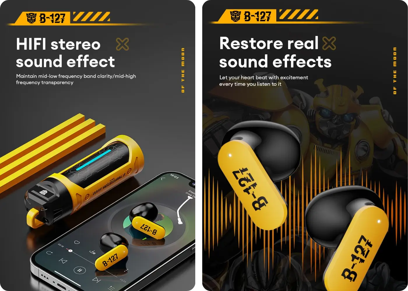 Transformers TF-T11 Rotating Gaming Earbuds - Immersive Sound