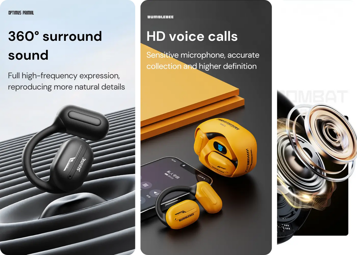 Fones de Ouvido Transformers TF-T20 OWS Hanging – imagem de recursos do produto