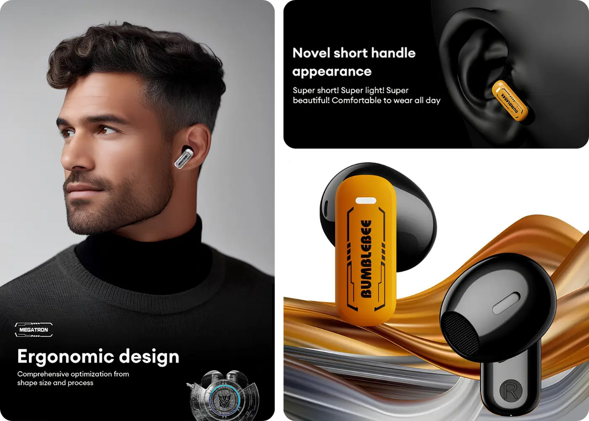 Transformers TF-T31 HiFi Sound Gaming Earbuds - All-Day Comfort for Extended Use