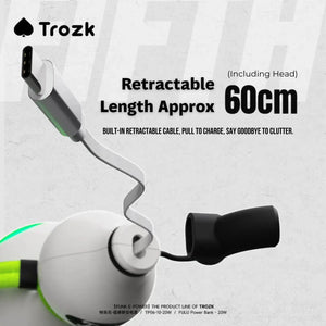 Trozk TP06 FuLu power bank with retractable 60 cm charging cable