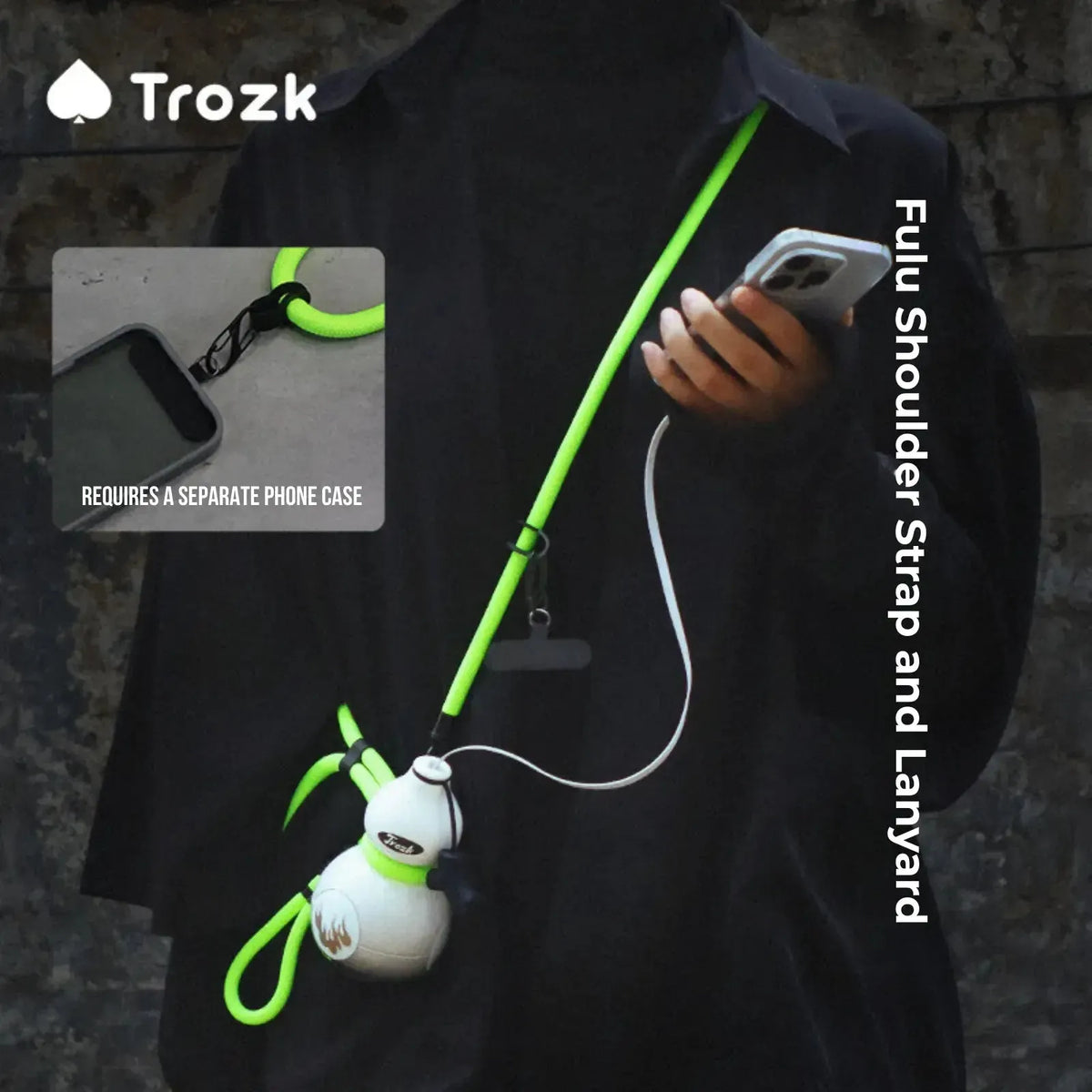 Trozk TP06 FuLu power bank worn with adjustable shoulder strap