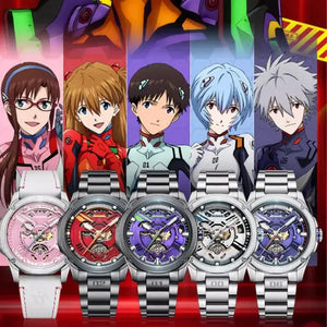 Evangelion Fashion mechanical watches in six character colorways
