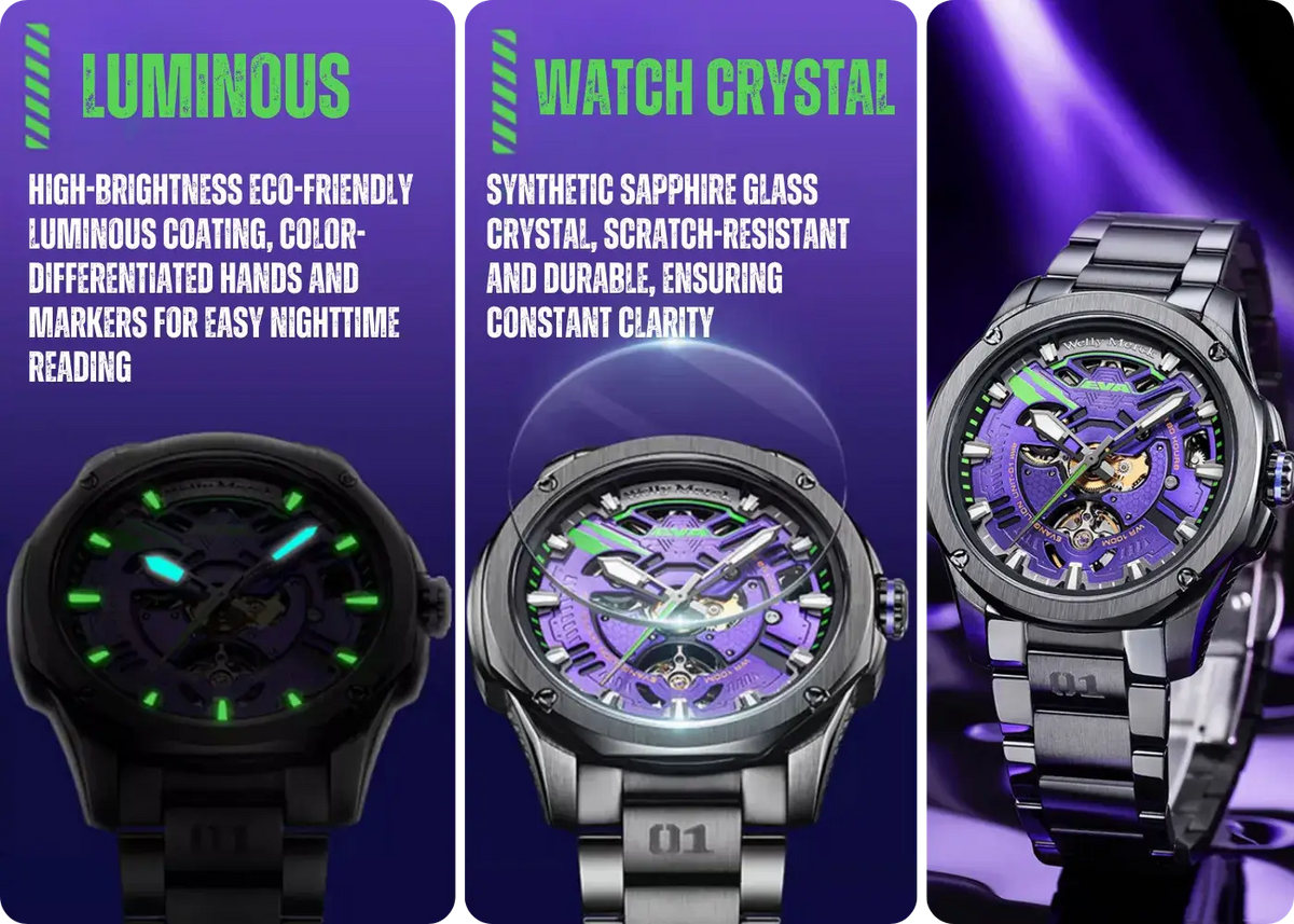 Welly Merck x Evangelion Fashion Mechanical Watch — Always Ready for the Dark with Luminous Paint