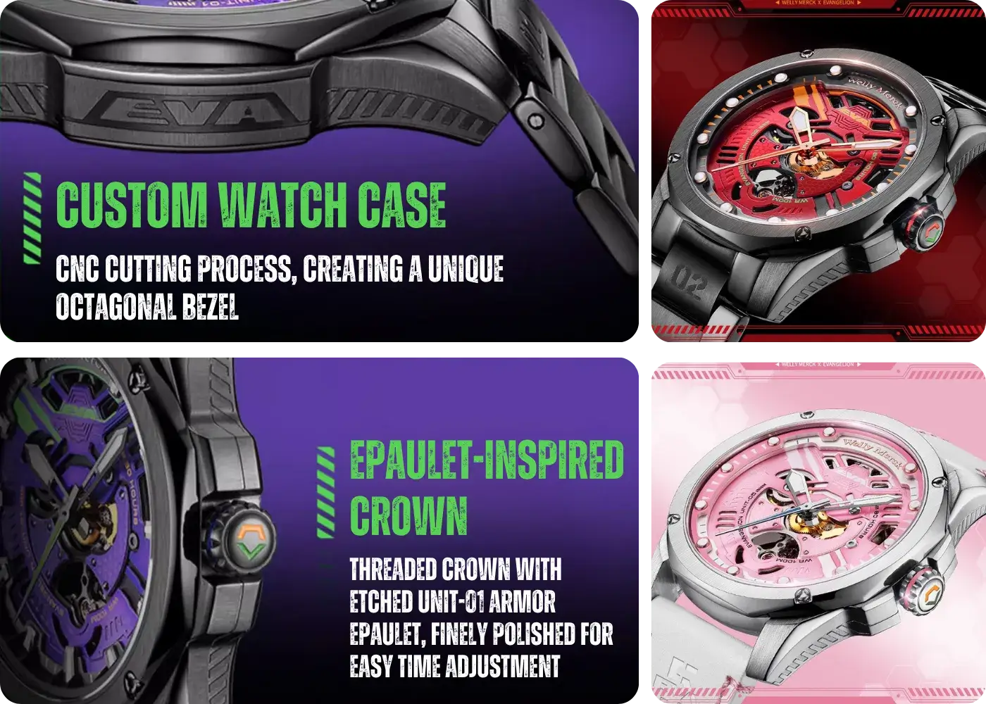 Welly Merck x Evangelion Fashion Mechanical Watch — Uniquely Crafted for Precision and Reliability