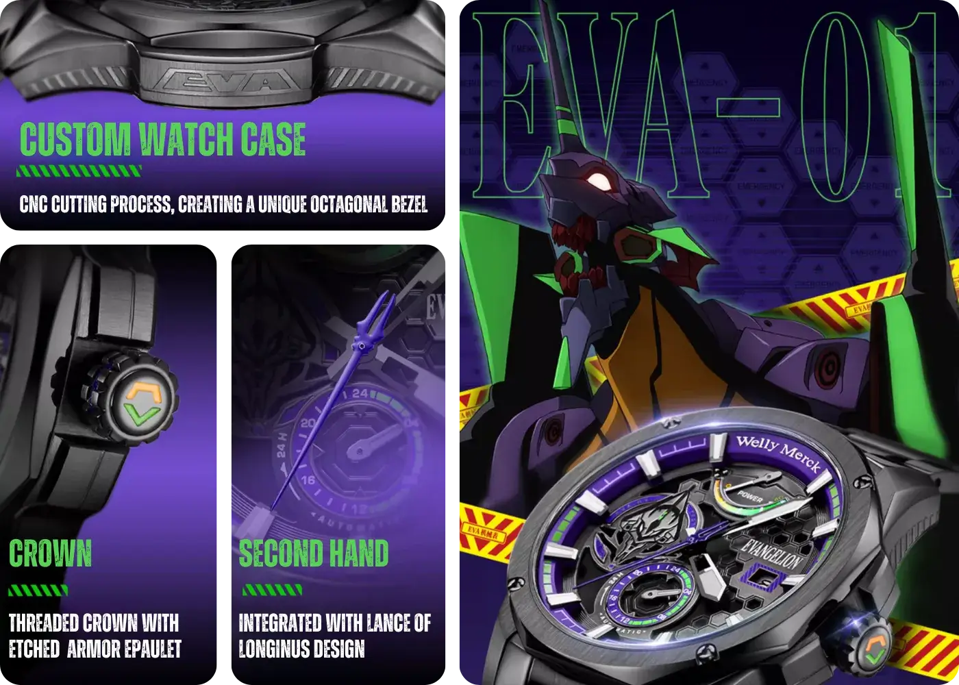 Welly Merck x Evangelion Pro Multi-Function Mechanical Watch — Built with Collectors in Mind