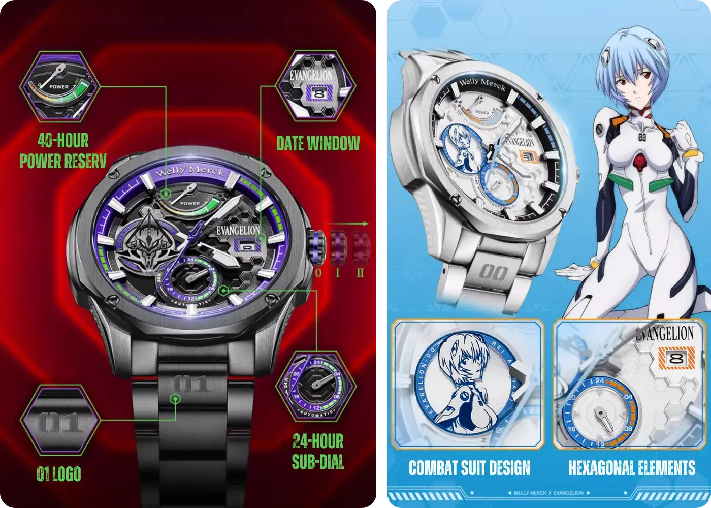 Welly Merck x Evangelion Pro Multi-Function Mechanical Watch — Everyday Functionality with Premium Features
