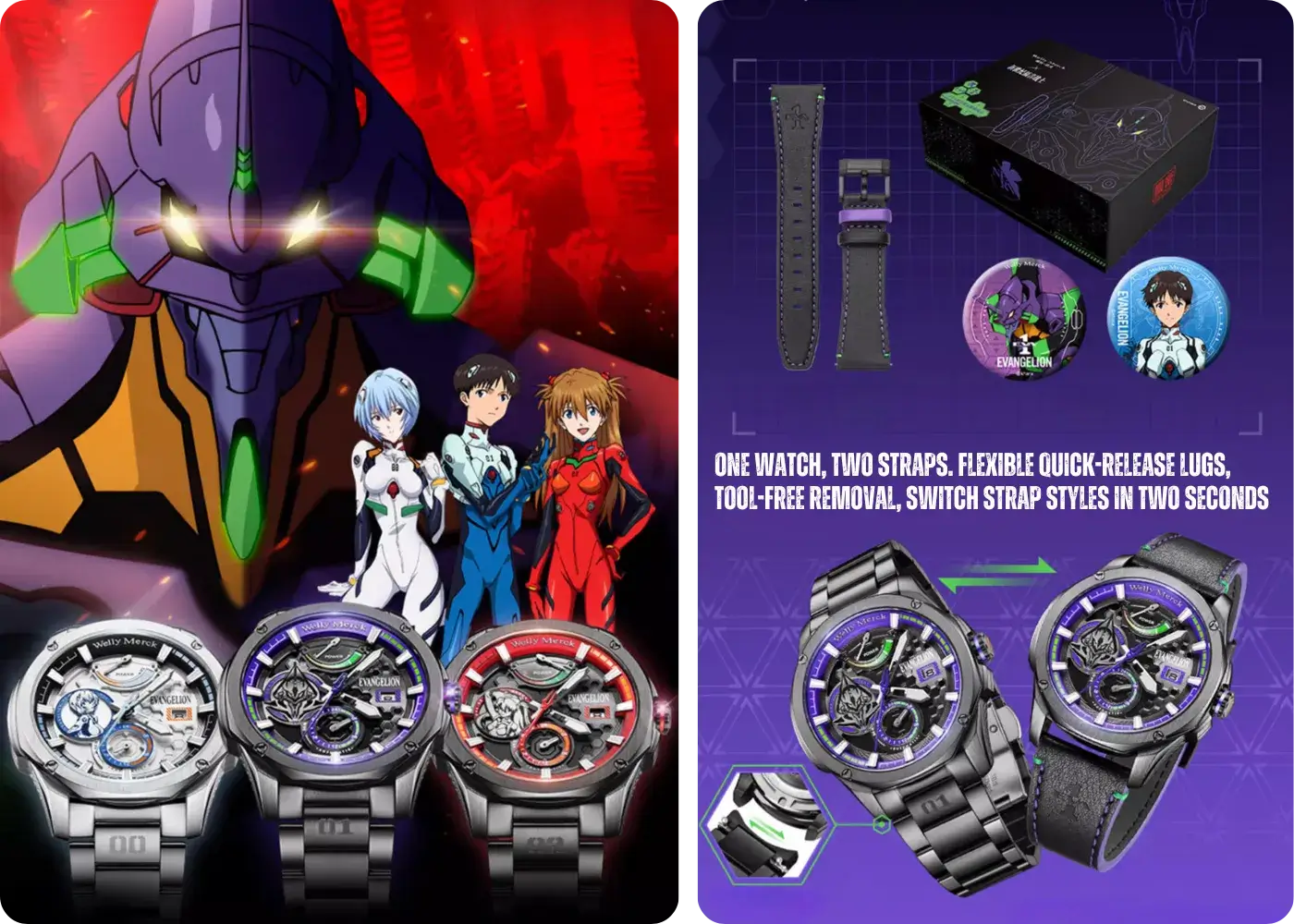 Welly Merck x Evangelion Pro Multi-Function Mechanical Watch — Show Your Passion for Evangelion