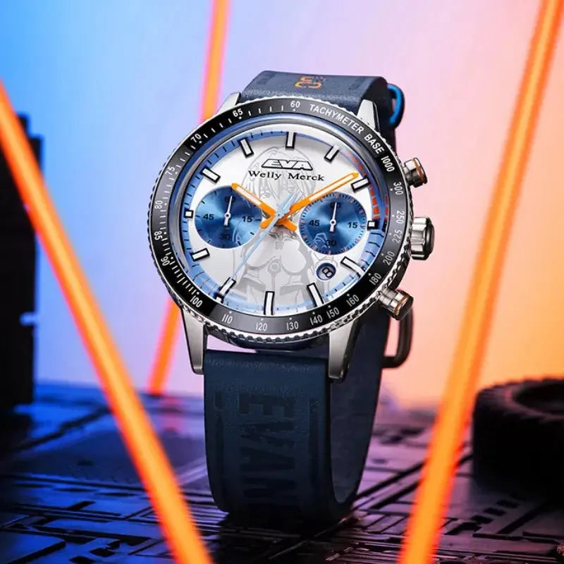 Rei Ayanami white quartz chronograph watch