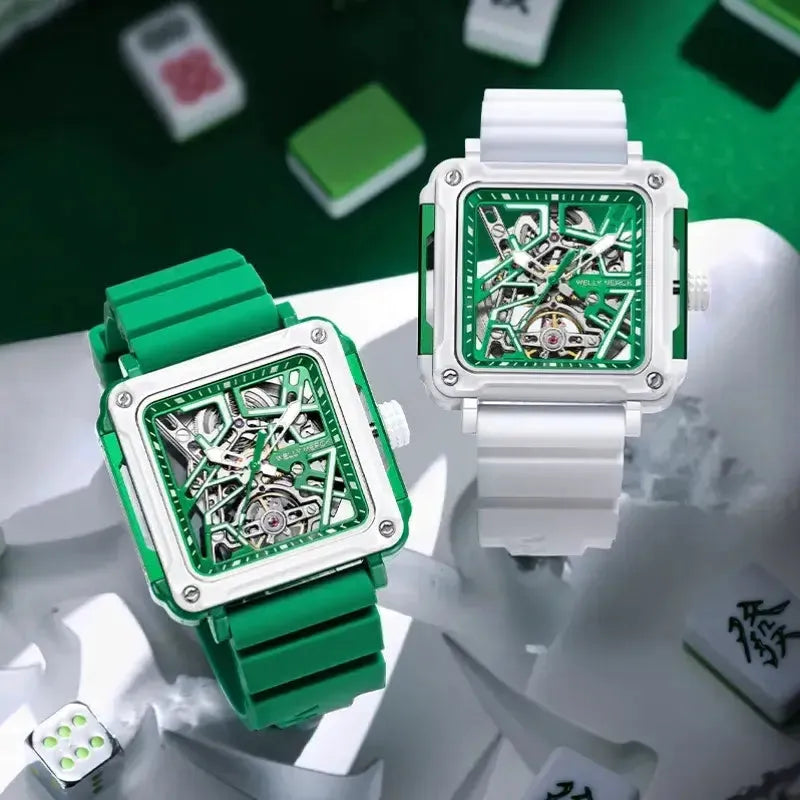 Green and white Fortune Mahjong watch editions