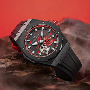 Itachi Uchiha automatic mechanical watch with red details