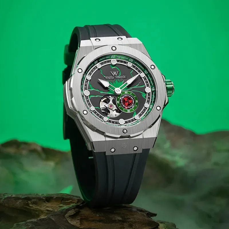 Kakashi Hatake automatic mechanical watch with green details