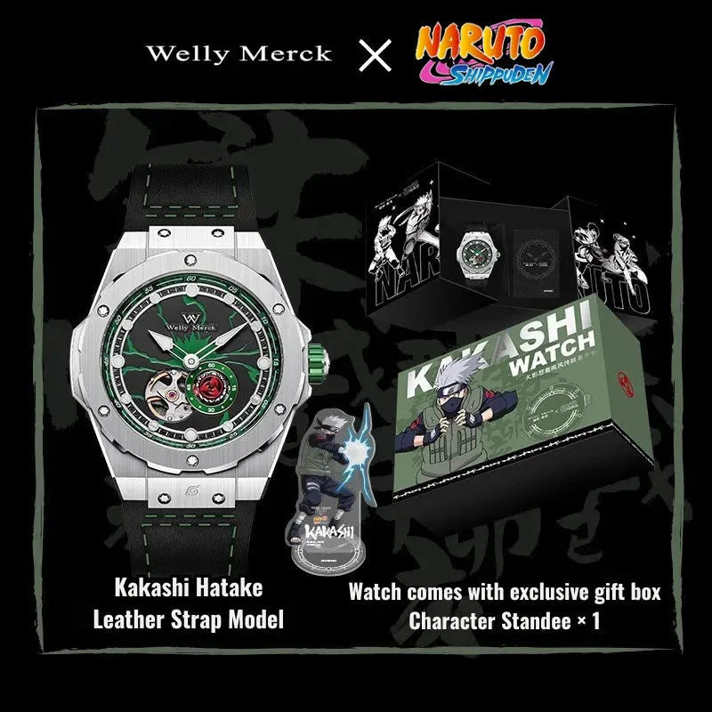 Kakashi Hatake automatic watch with leather strap and gift box