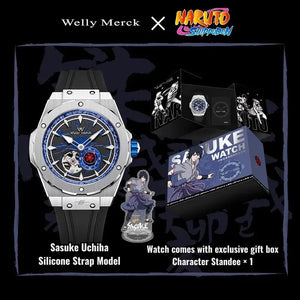 Sasuke Uchiha automatic watch with silicone strap and gift box
