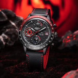 Itachi Uchiha quartz chronograph watch with red accents