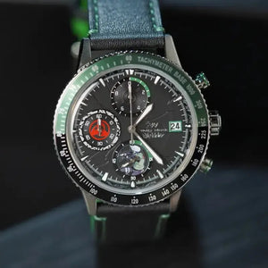 Close-up of the Kakashi Hatake chronograph watch dial