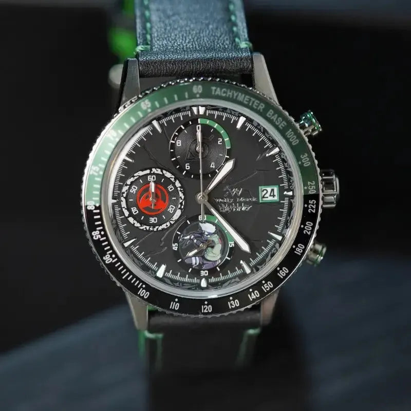 Close-up of the Kakashi Hatake chronograph watch dial