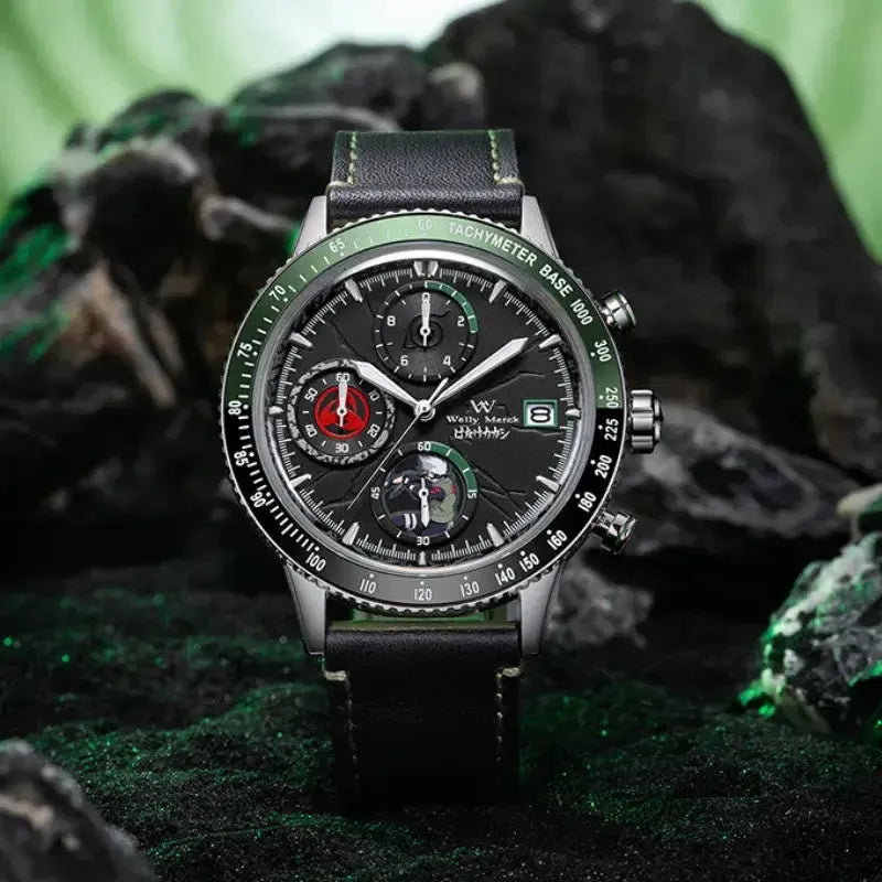 Kakashi Hatake quartz chronograph watch with green accents