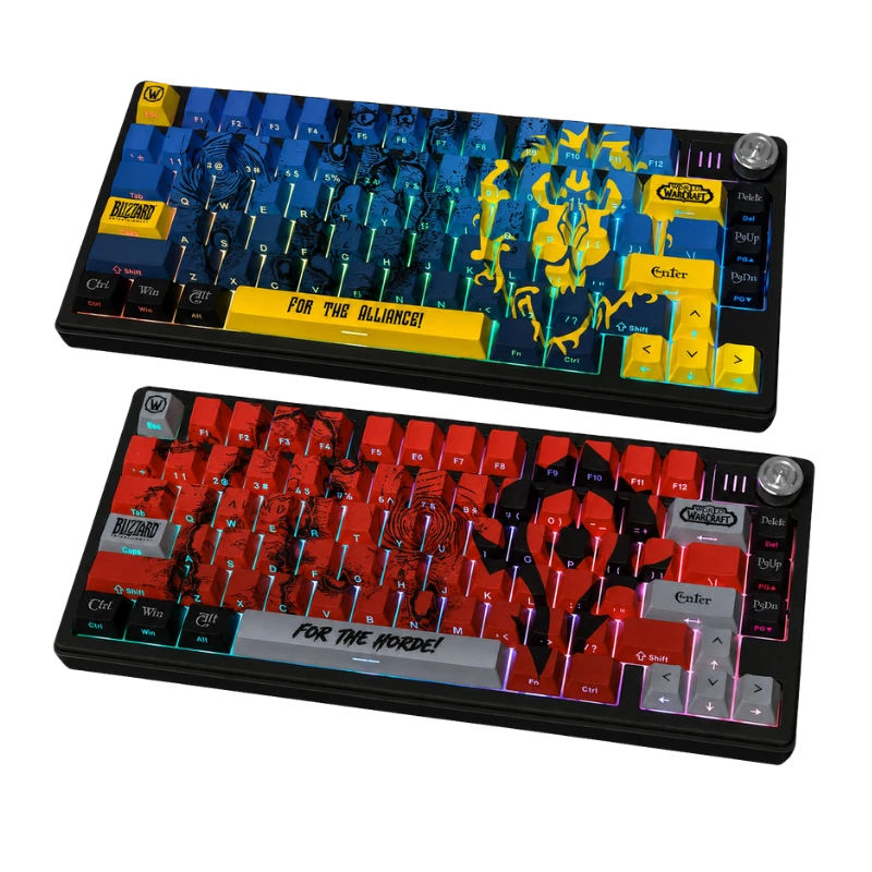 World of Warcraft 79-key mechanical keyboards in Alliance and Horde designs