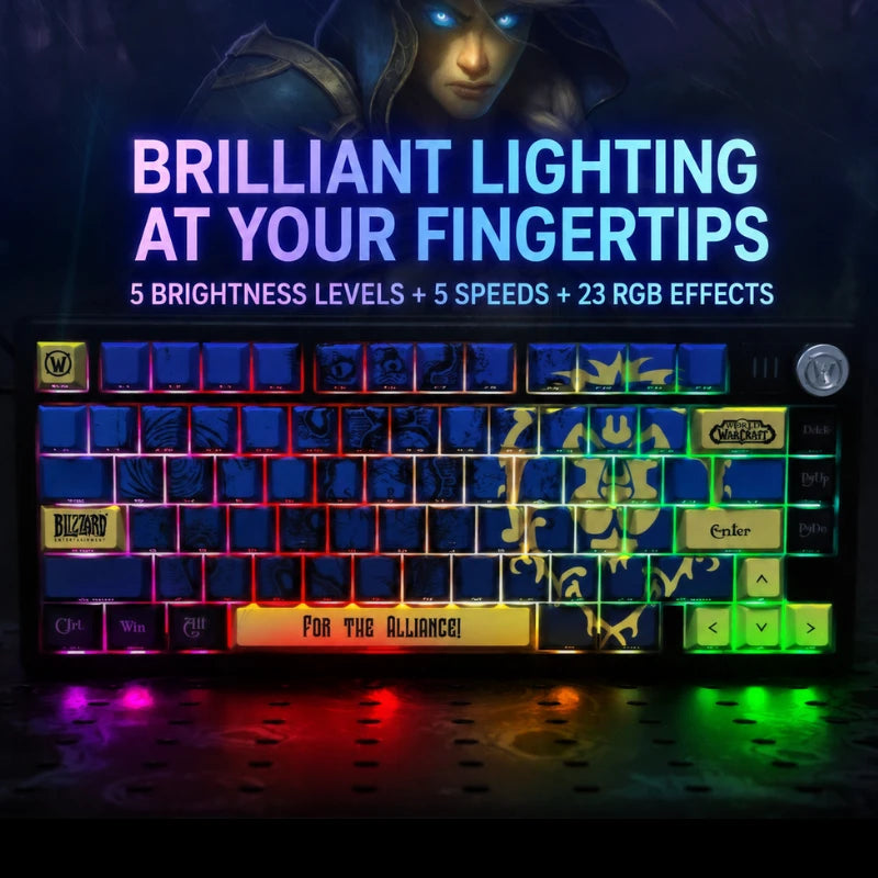 لوحة مفاتيح ميكانيكية RGB ثلاثية الأوضاع من World of Warcraft بـ79 مفتاحًا – صورة المنتج 6