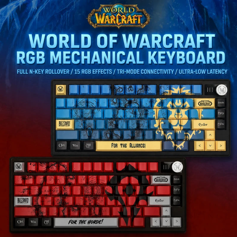 لوحة مفاتيح ميكانيكية RGB ثلاثية الأوضاع من World of Warcraft بـ79 مفتاحًا – صورة المنتج 3