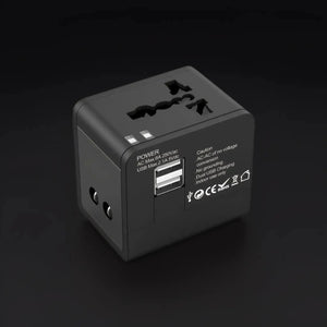 Black WY-08 compact worldwide travel adapter
