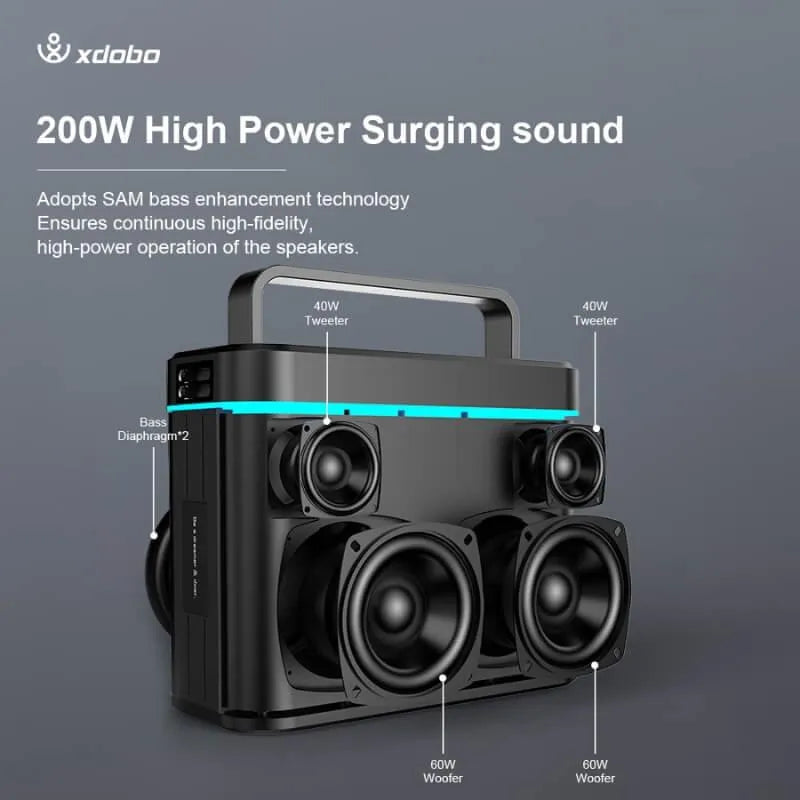 Altavoz Bluetooth para karaoke en casa Xdobo Truth de 200 W - Risenty Store