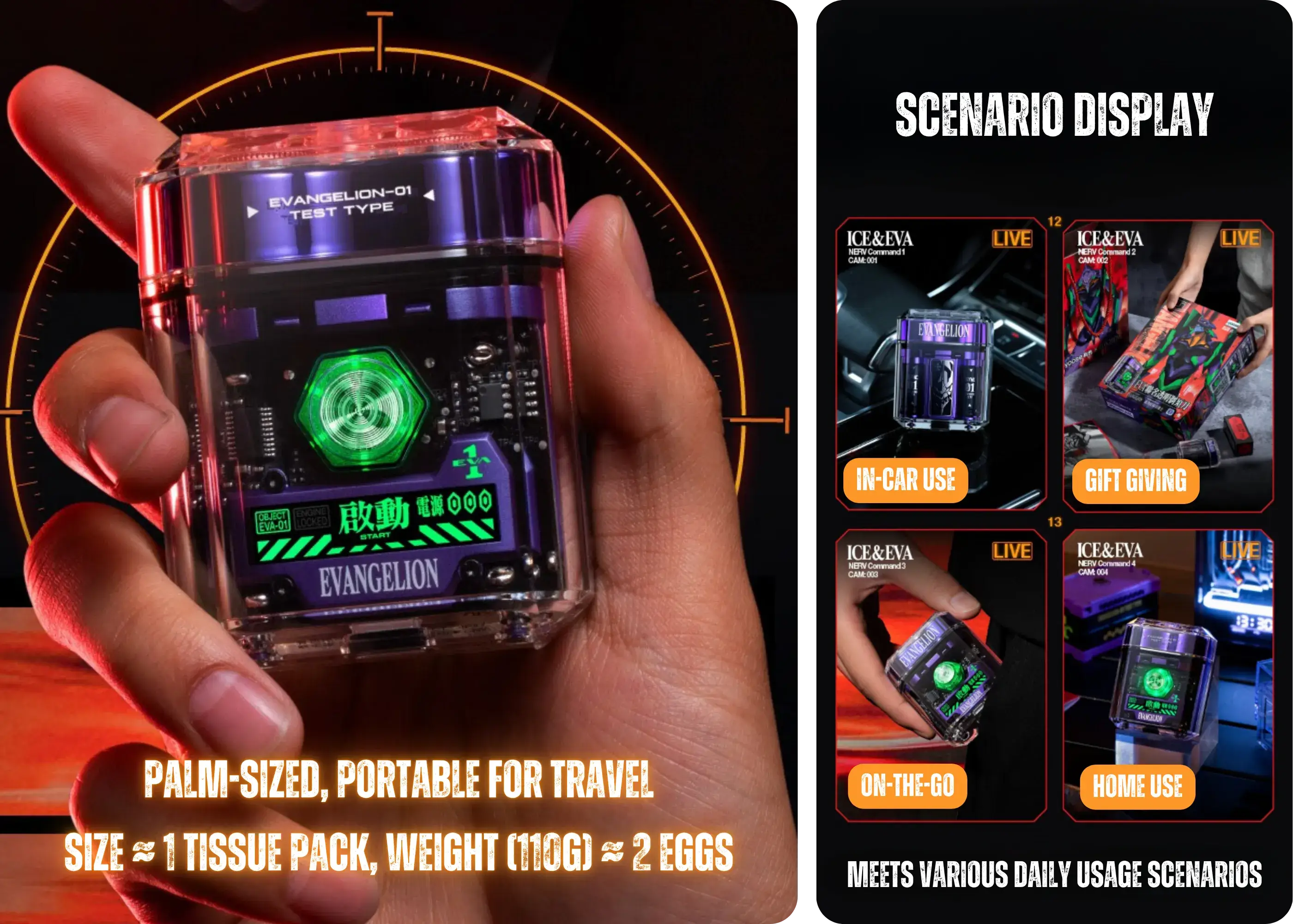 Yoose x Evangelion EVA-01 Portable ICE Electric Shaver — Shave Anytime, Anywhere with Ease