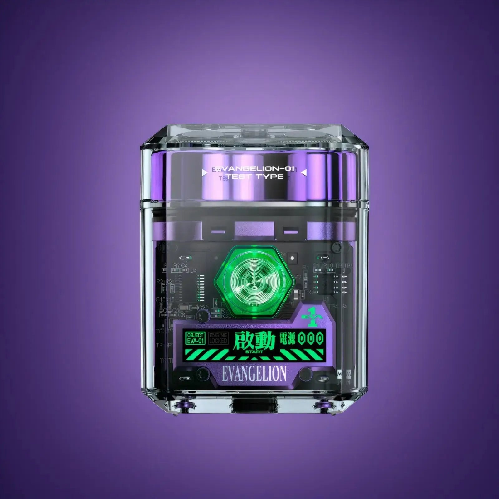Yoose EVA-01 ICE electric shaver with illuminated purple display
