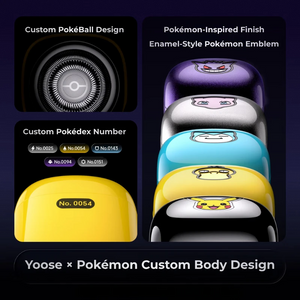 Pokémon character designs for the Yoose Mini Cube electric shaver