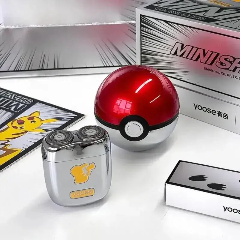 Coffret complet du rasoir Pikachu avec étui Poké Ball, manuel et logo Yoose